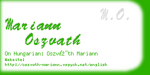 mariann oszvath business card